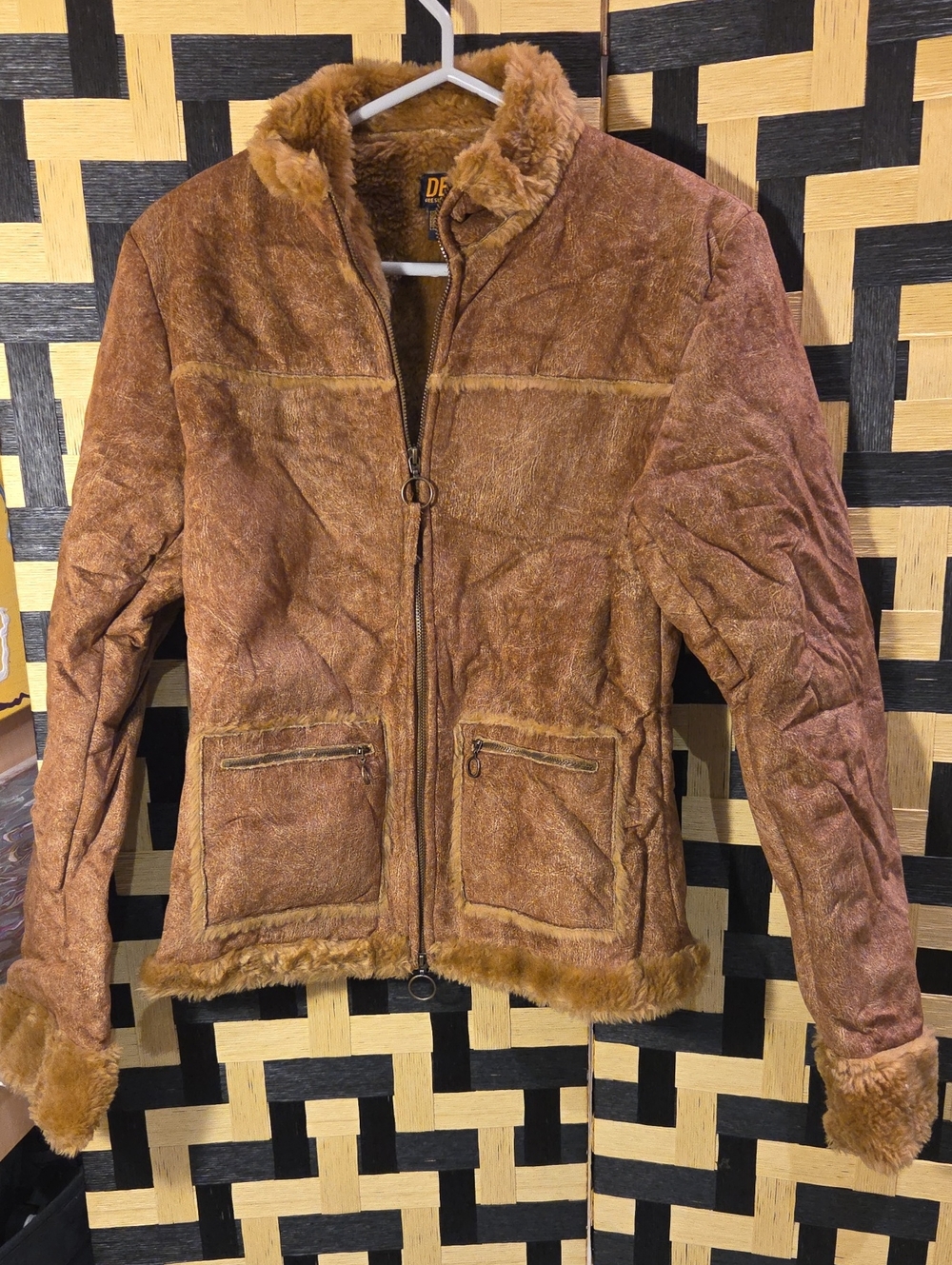 Dex Brown Teddy Faux-Suede Jacket